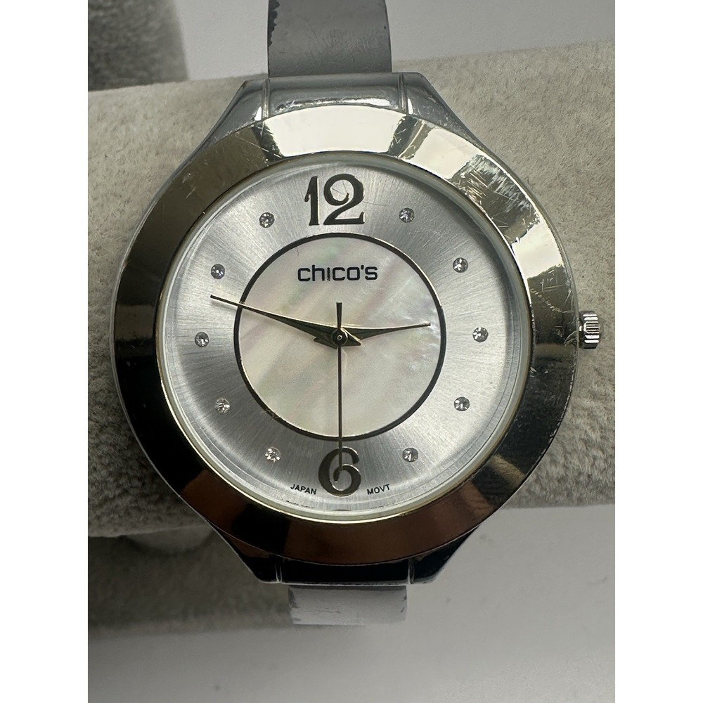 Chico's Cuff Ladies Watch New Battery 42MM 6.25"‎ MOP Dial H3